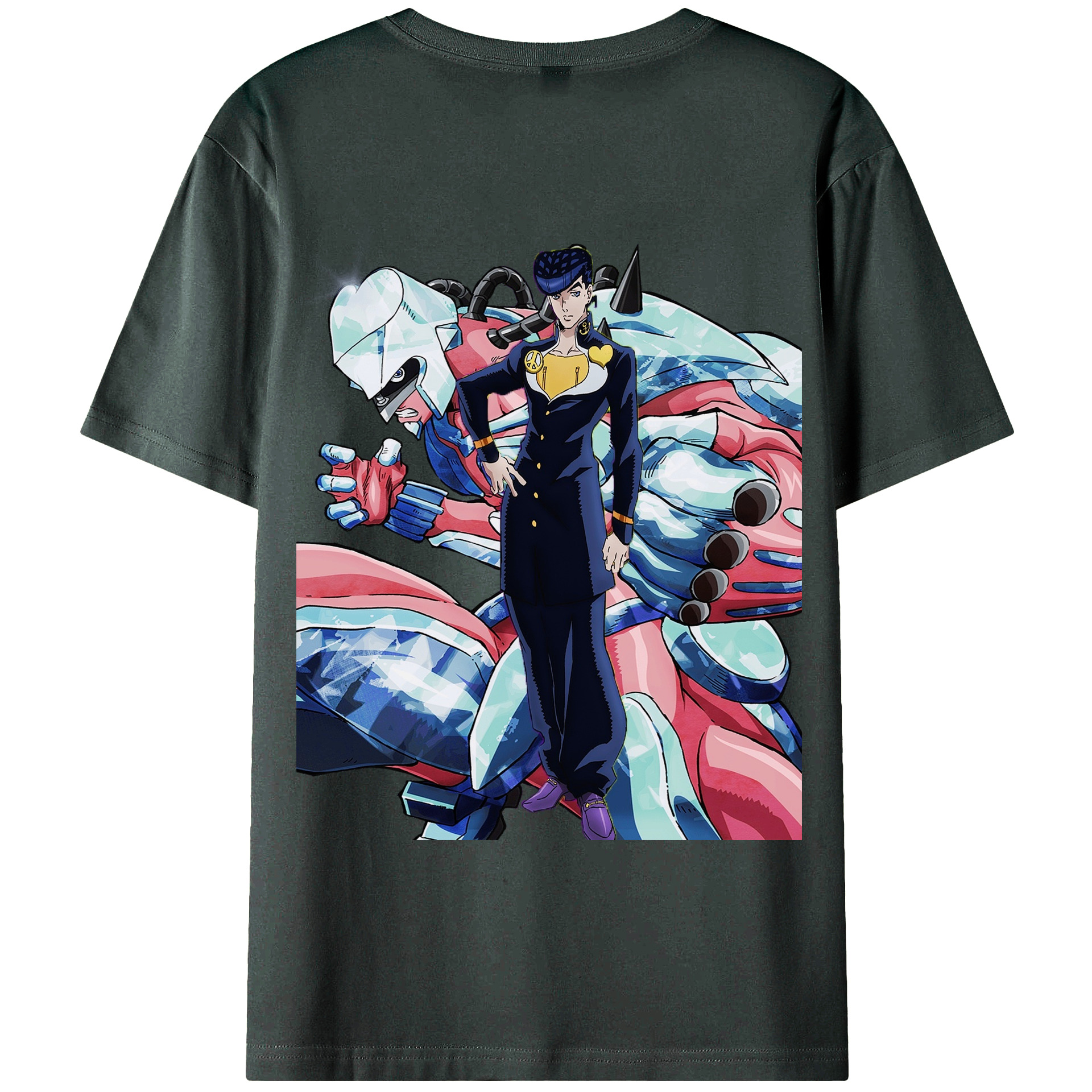 （画像用） ジョジョの奇妙な冒険 ひがしかた じょうすけ JoJo's Bizarre Adventure Higashikata Josuke 綿100％ メンズ半袖Tシャツ（バックプリント） 通気性